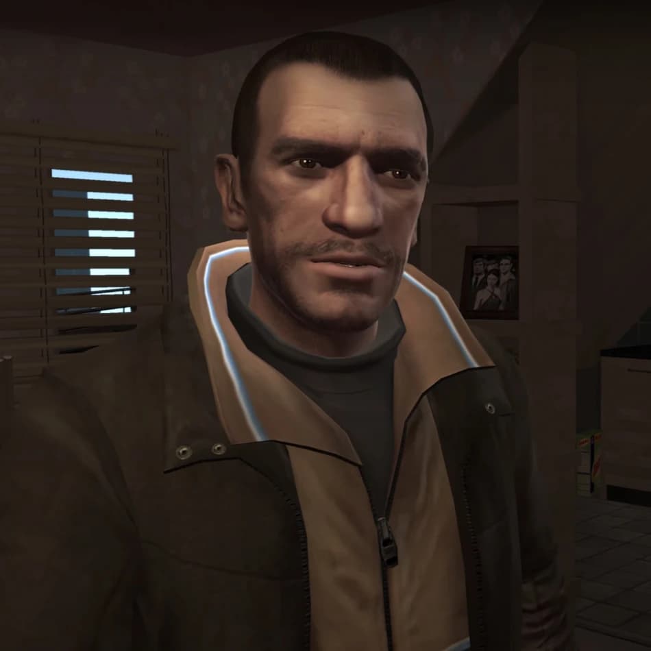 Niko Bellic, as they appear in GTA IV.