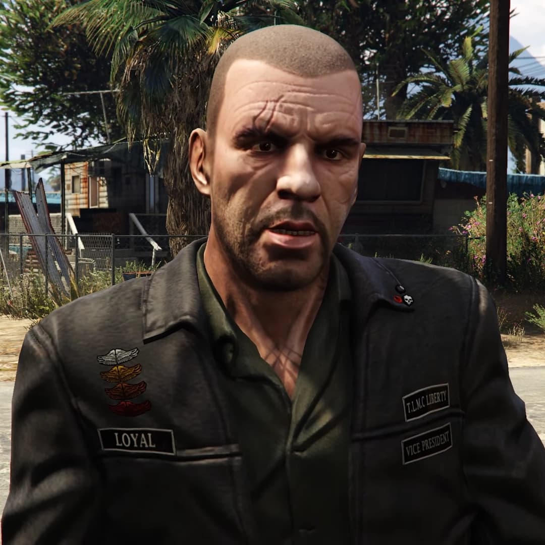 Johnny Klebitz, as they appear in GTA V.
