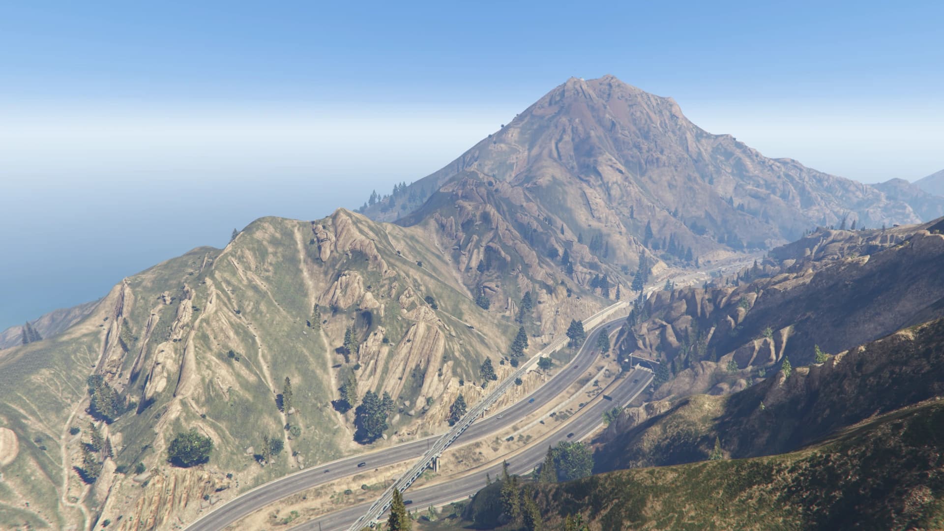 Mount Gordo's wooded slopes above the northeastern coast.