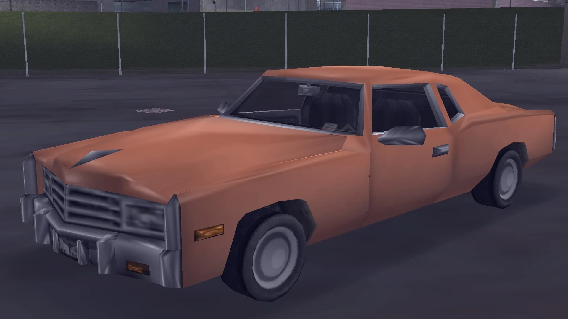 An orange Esperanto coupe, front three-quarter view.