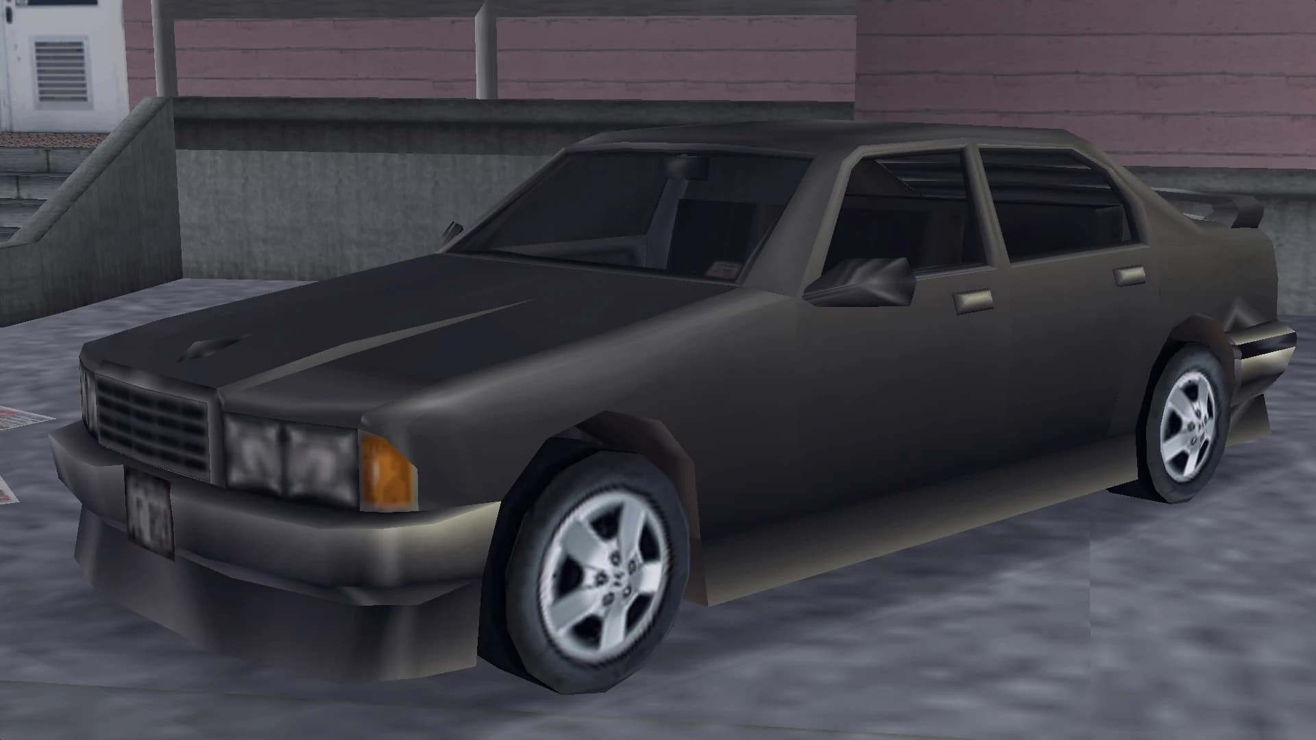 A black Mafia Sentinel saloon with a body kit, front three-quarter view.