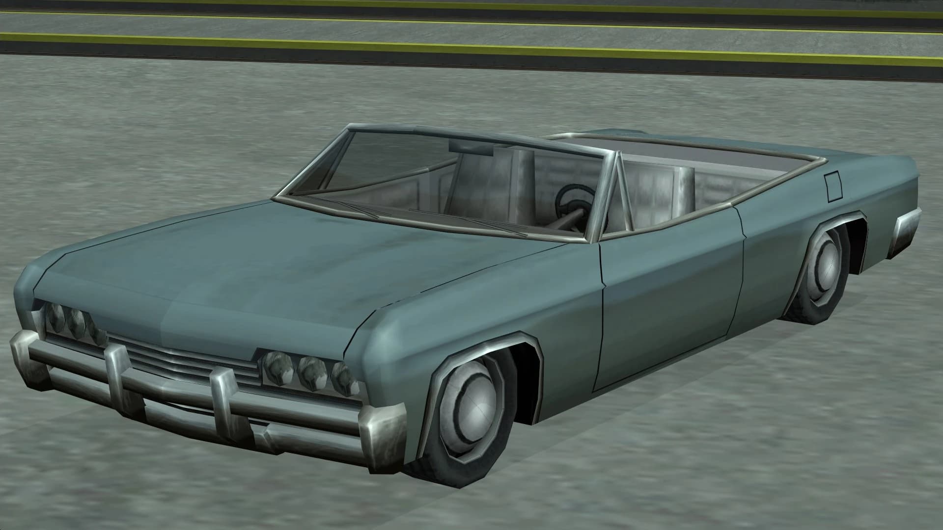 The Blade, a two-door lowrider convertible, front three-quarter view.