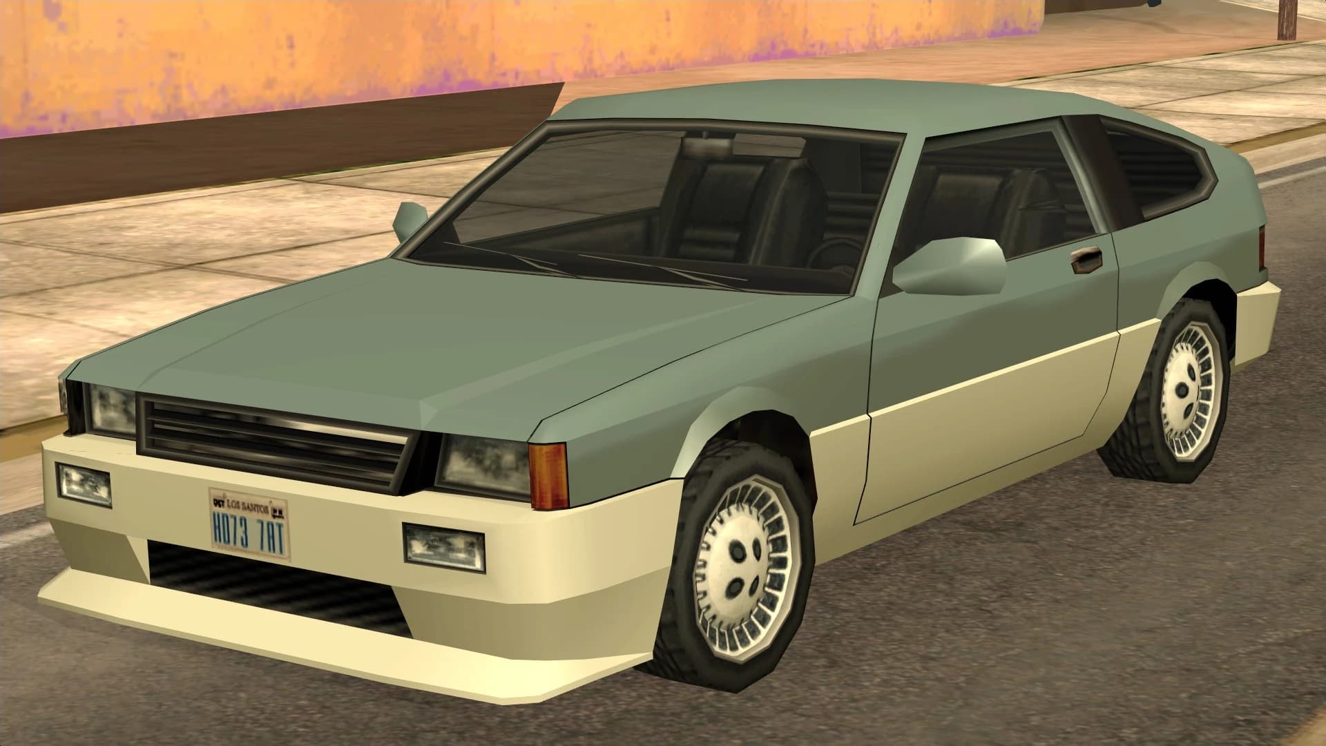The Blista Compact, a small three-door hatchback, front three-quarter view.
