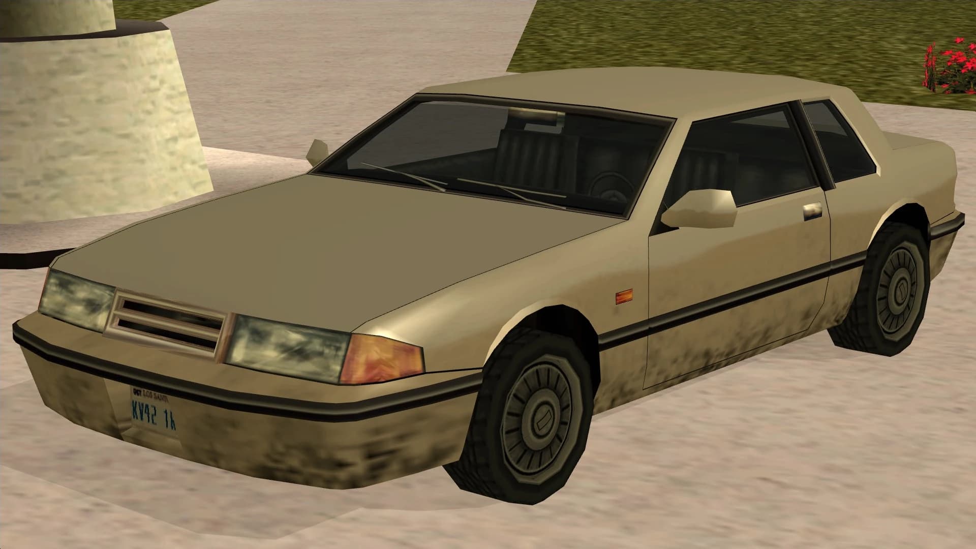 The Bravura, a compact two-door coupe, front three-quarter view.