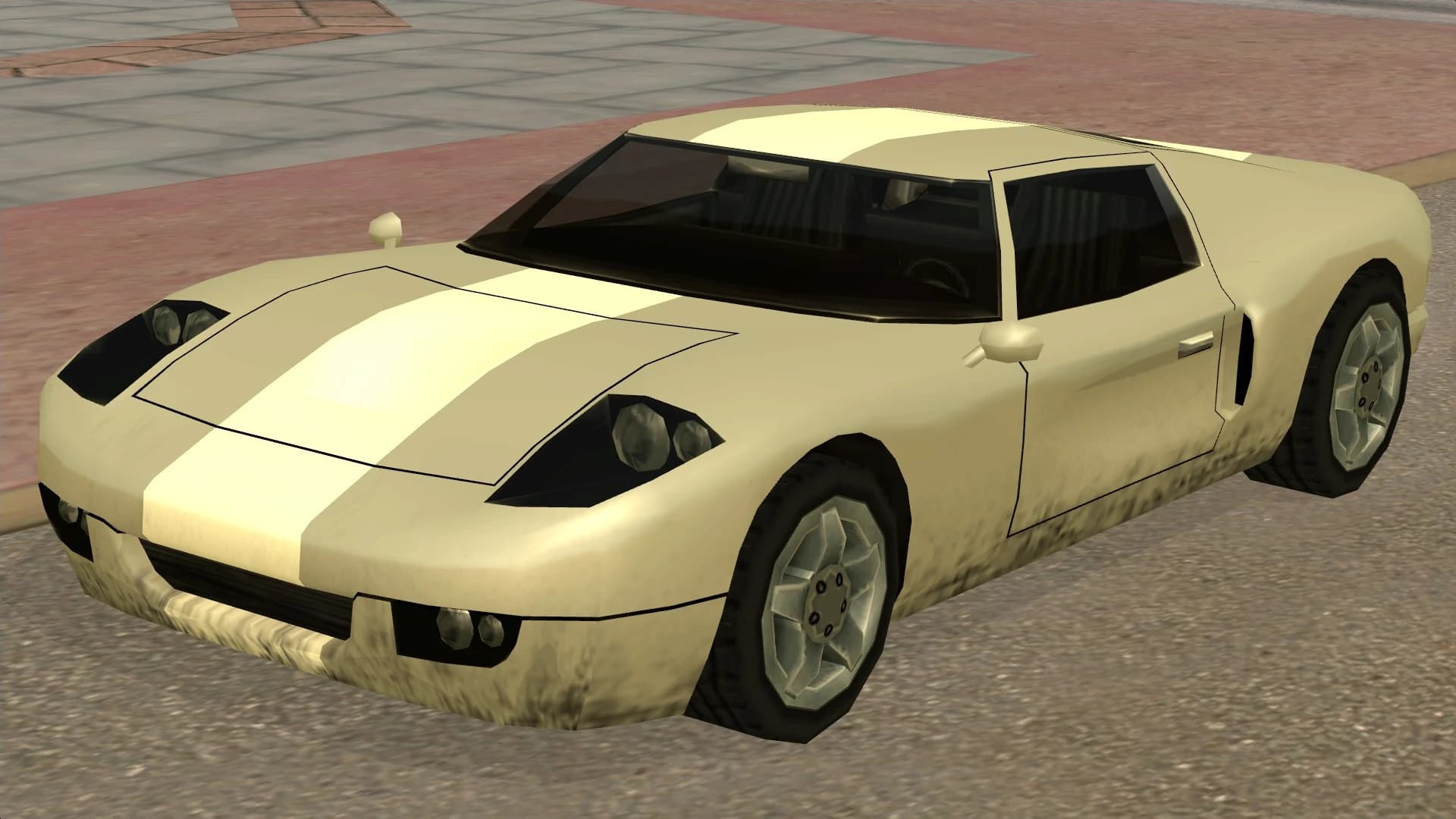 The Bullet, a low mid-engined supercar, front three-quarter view.
