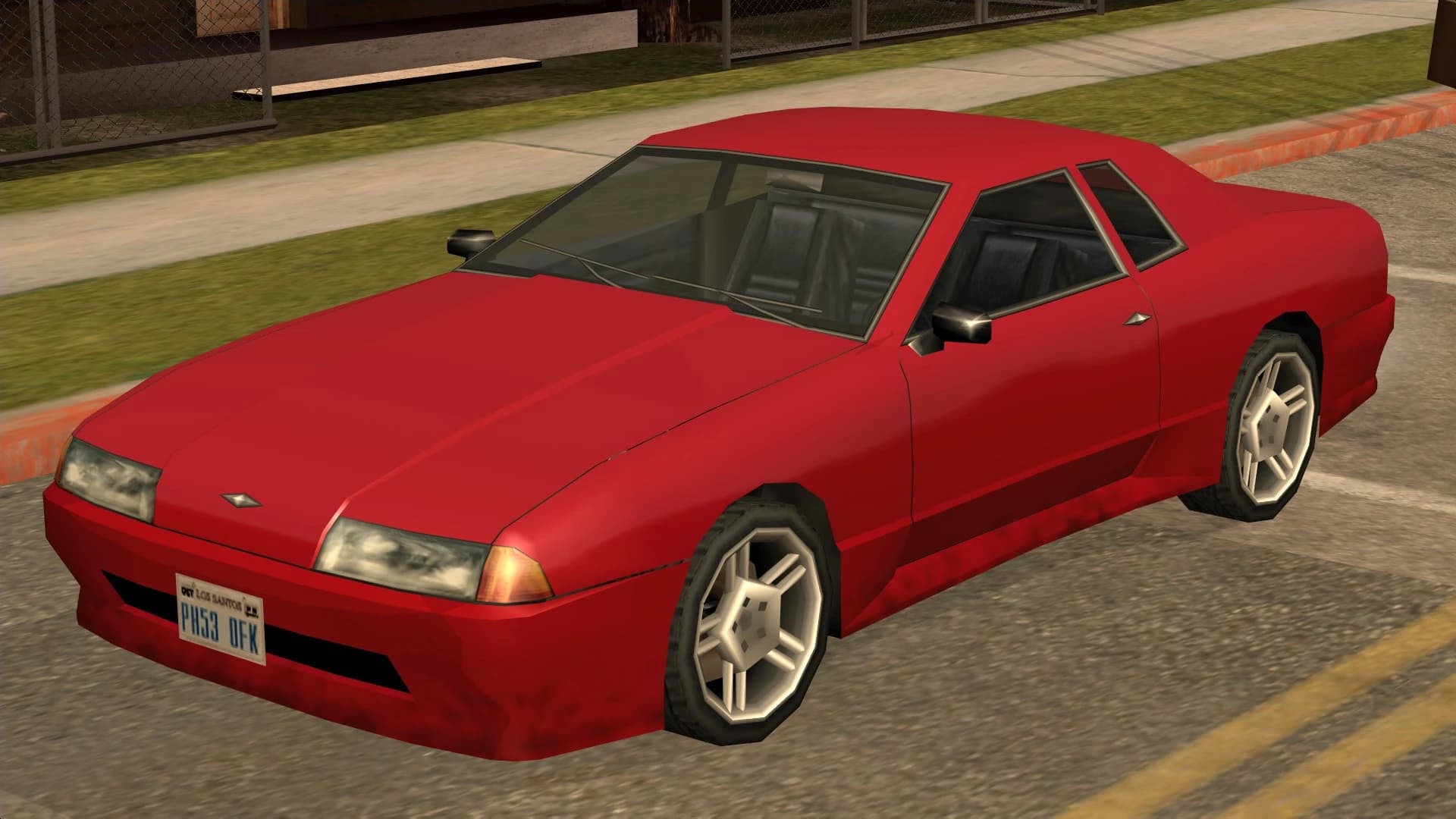 The Elegy, a four-door sports saloon, front three-quarter view.