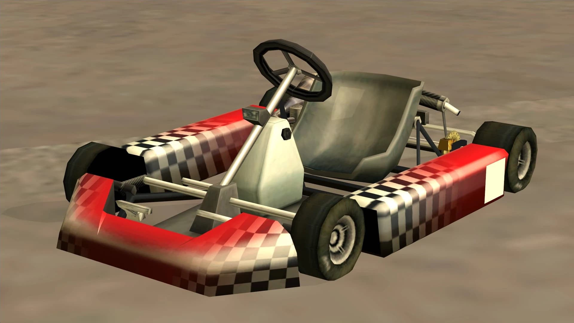 The Kart, an open single-seat go-kart, front three-quarter view.