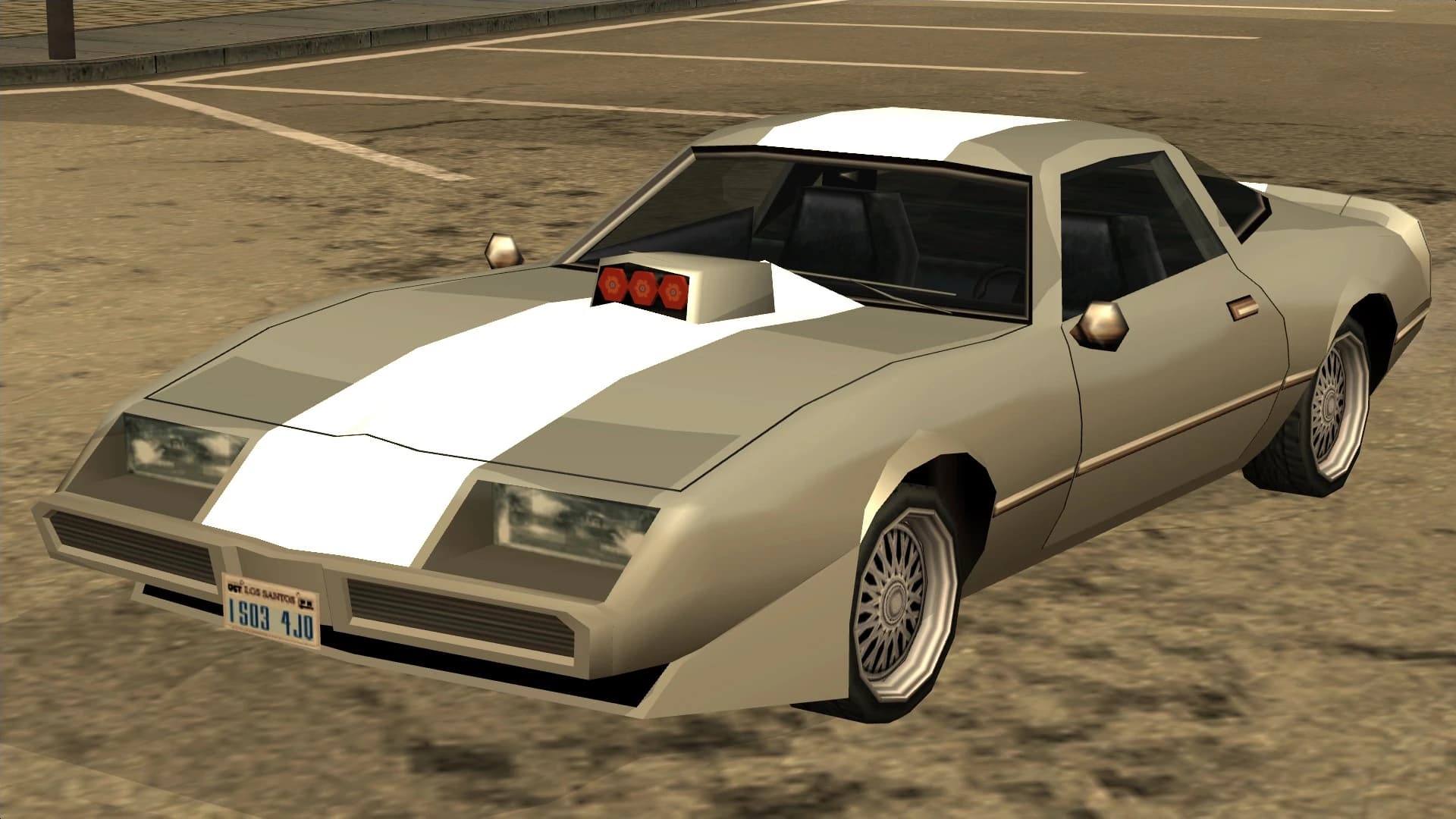 The Phoenix, a two-door muscle car with a bonnet scoop and rear spoiler, front three-quarter view.