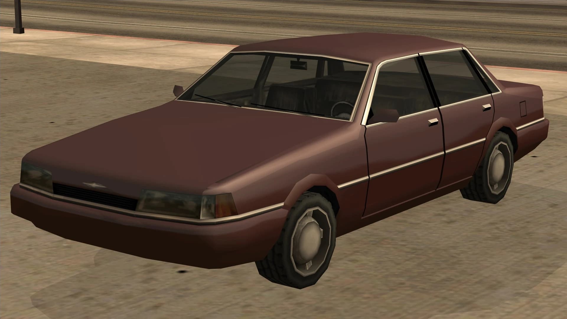 The Primo, a four-door compact saloon, front three-quarter view.