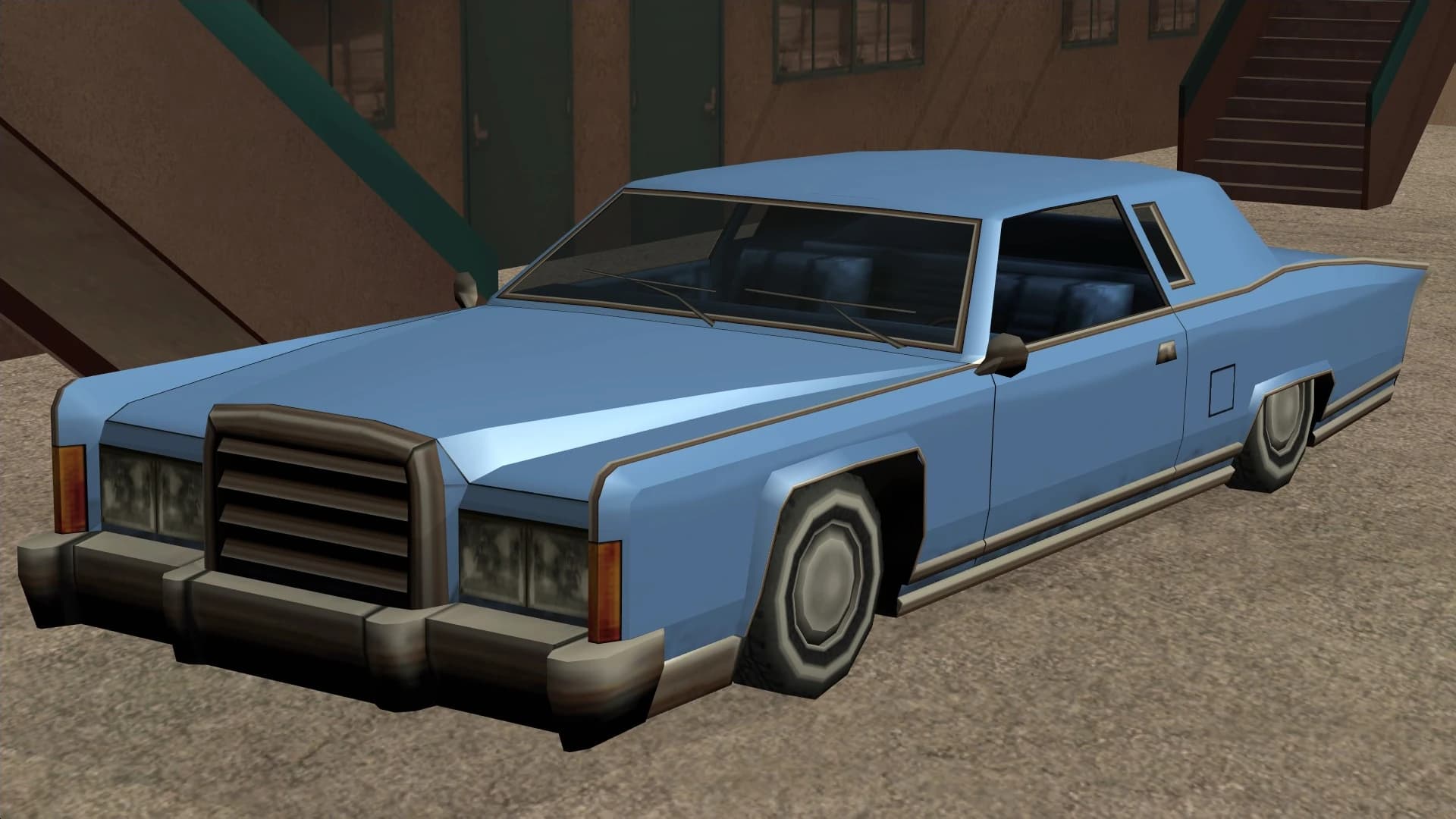 The Remington, a two-door lowrider coupe, front three-quarter view.