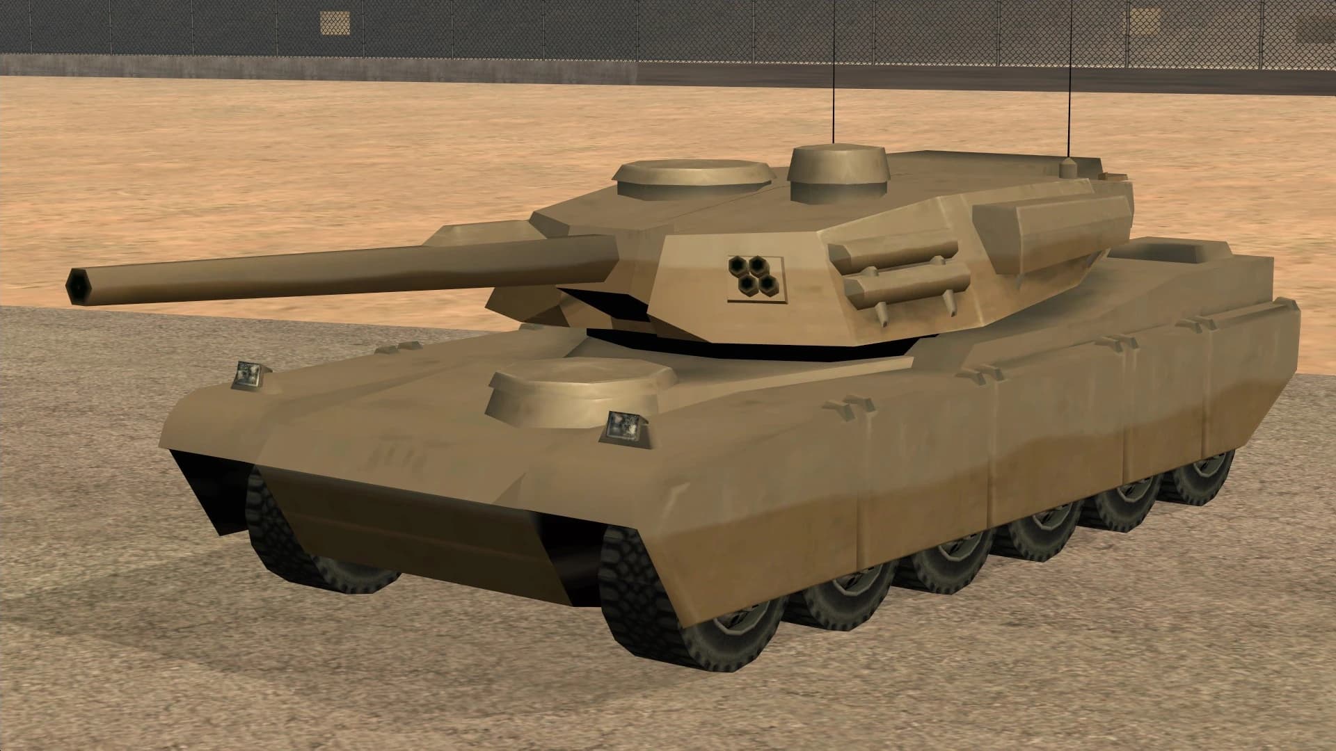 The Rhino, a tracked main battle tank with a rotating turret, front three-quarter view.