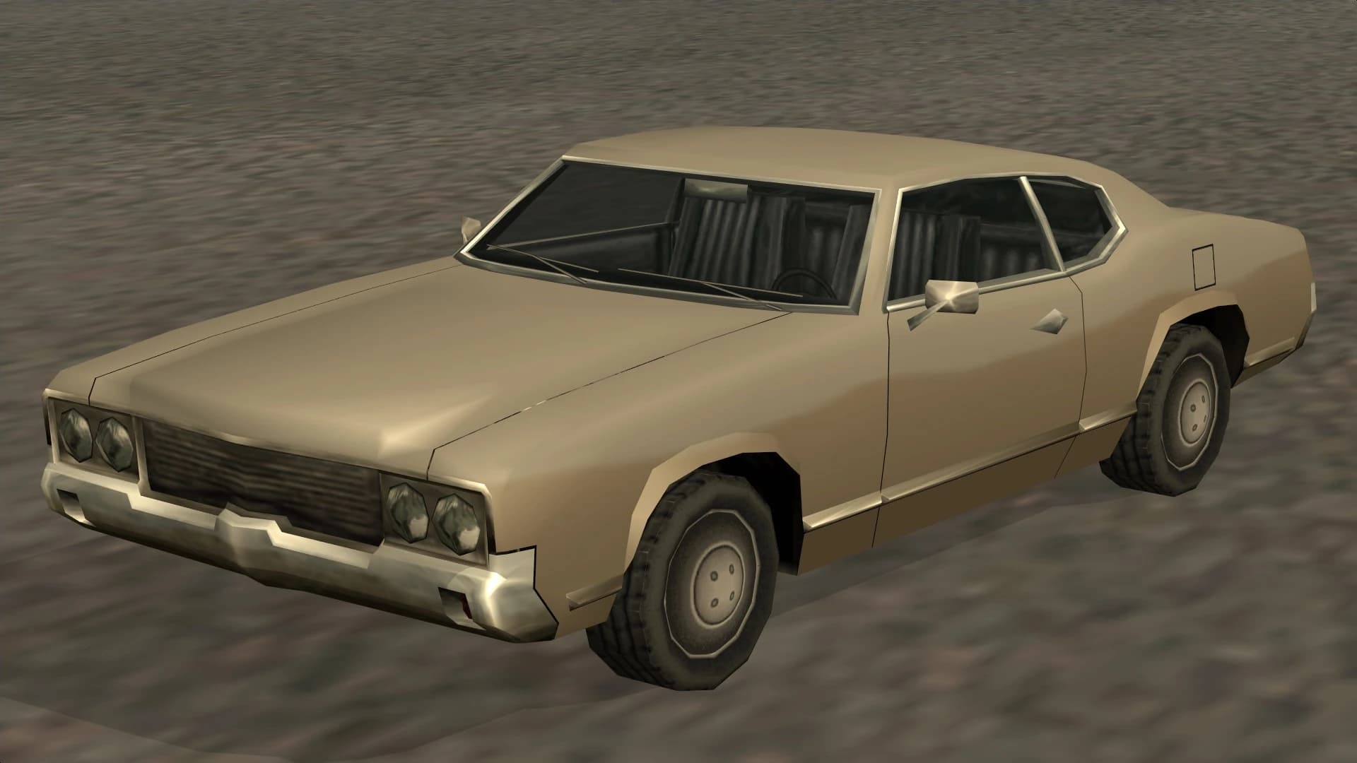 The Sabre, a two-door muscle car, front three-quarter view.
