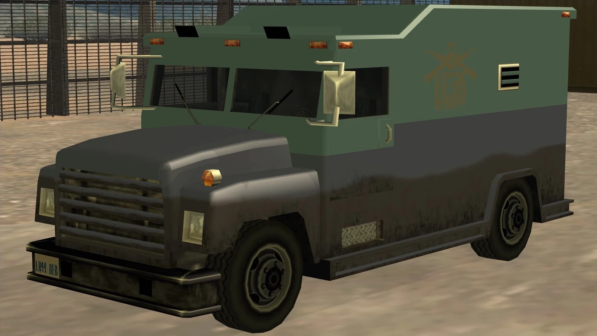 The Securicar, an armoured cash-transport van, front three-quarter view.
