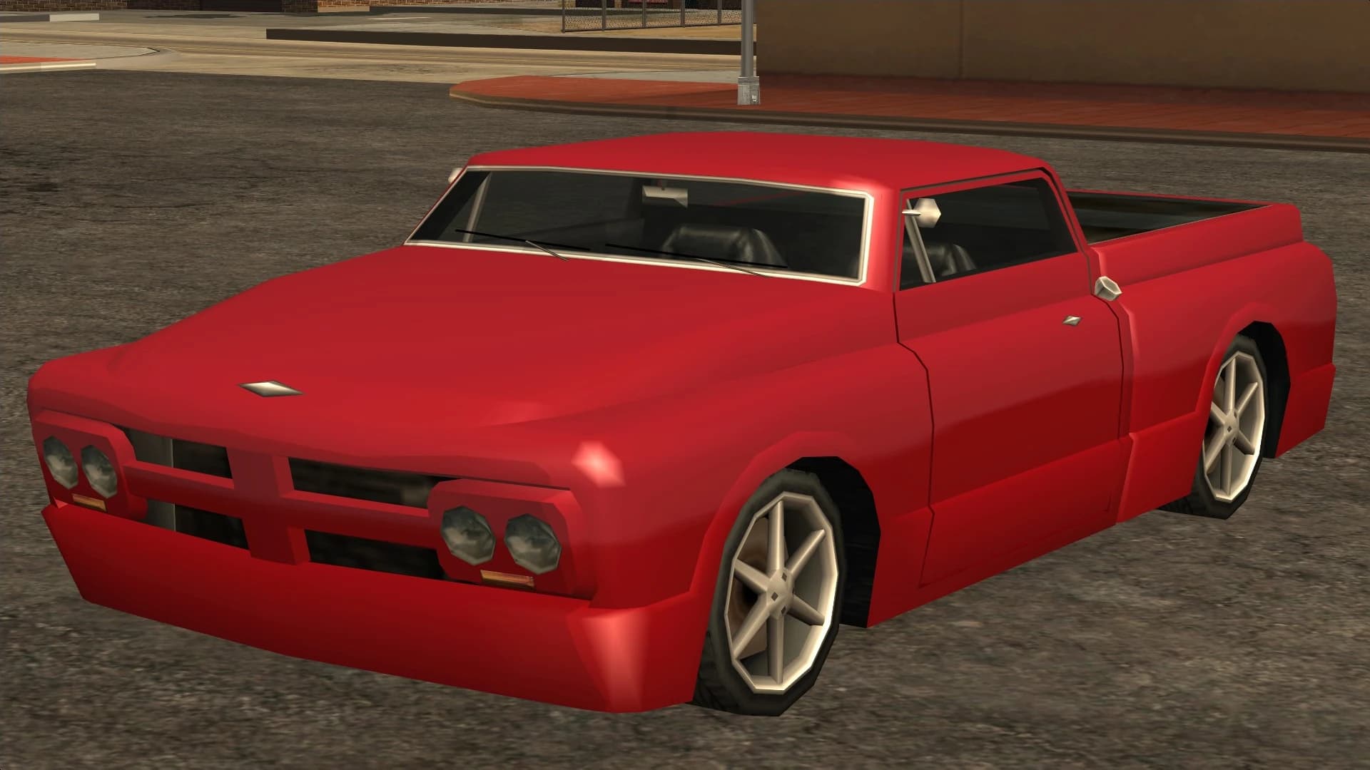 The Slamvan, a lowered custom panel van, front three-quarter view.