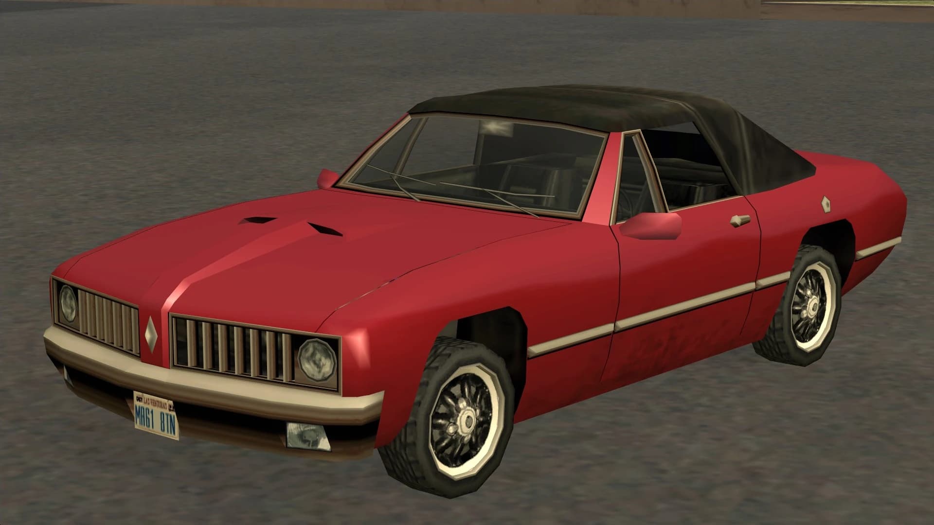 The Stallion, a two-door muscle convertible, front three-quarter view.