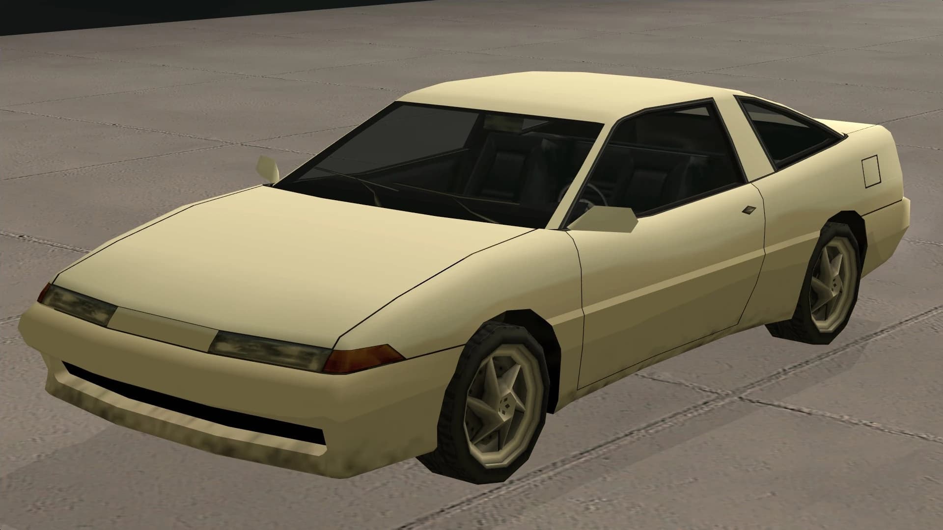 The Uranus, a three-door sports hatchback, front three-quarter view.