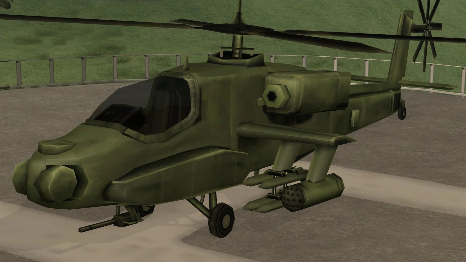The Hunter, an armed military attack helicopter on a helipad, front three-quarter view.