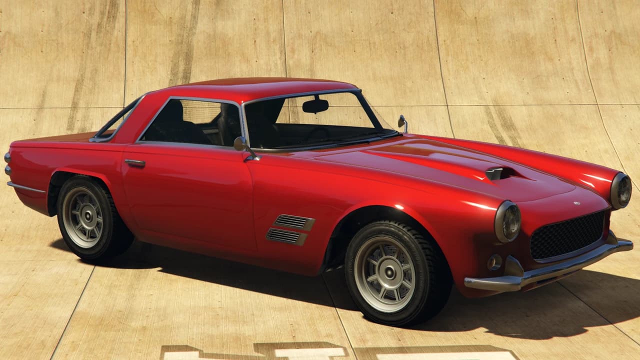 A red Lampadati Casco, front three-quarter view.