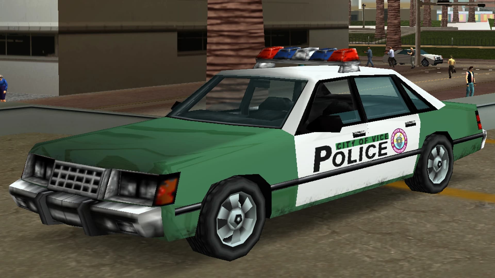 The VCPD Cruiser as it appears in GTA: Vice City Stories.