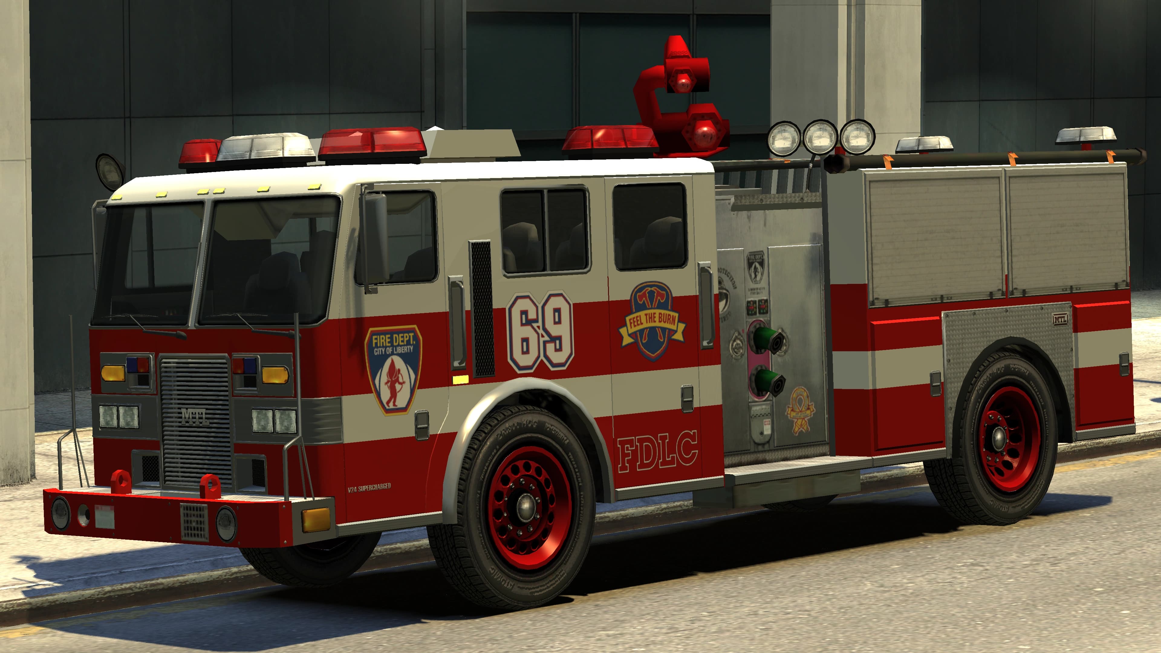 The Firetruck as it appears in GTA IV.