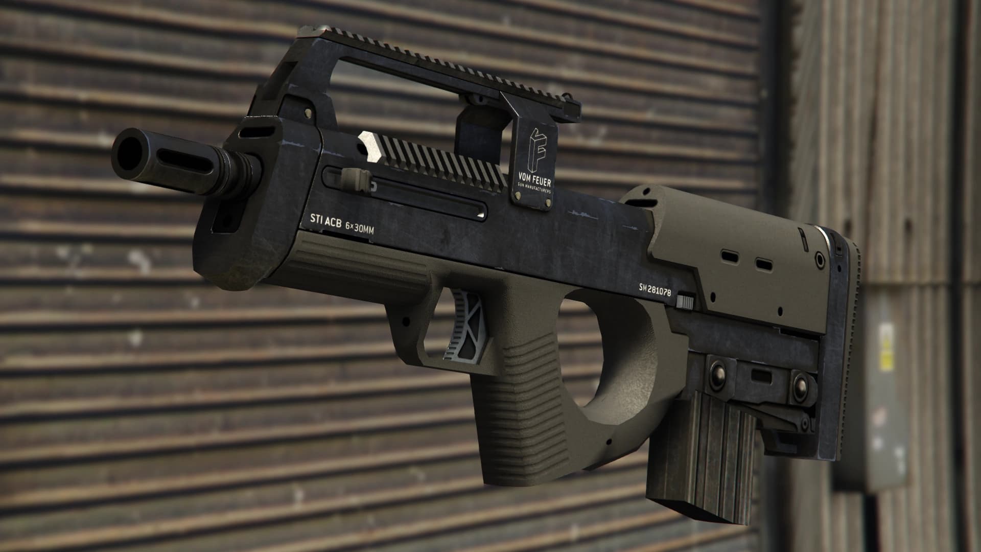 The Assault SMG as it appears in GTA V.